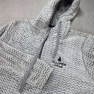 Top of the World Hoodie Women Large Grey Excellent Telluride Colorado Fleece
